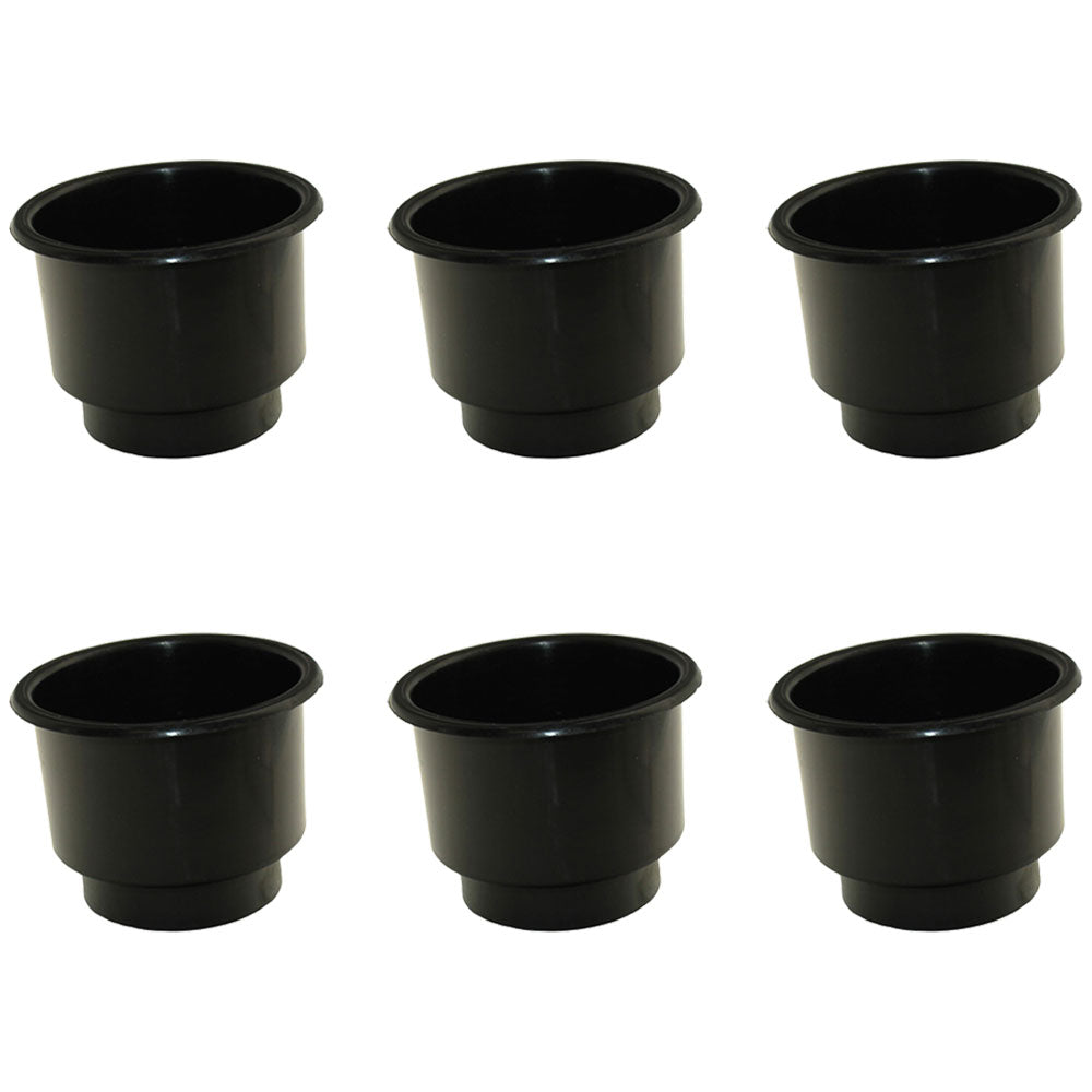 6 Pack- Black Two Tiered Plastic Drink Cup Can Holder Fits Boats RVs Pontoons
