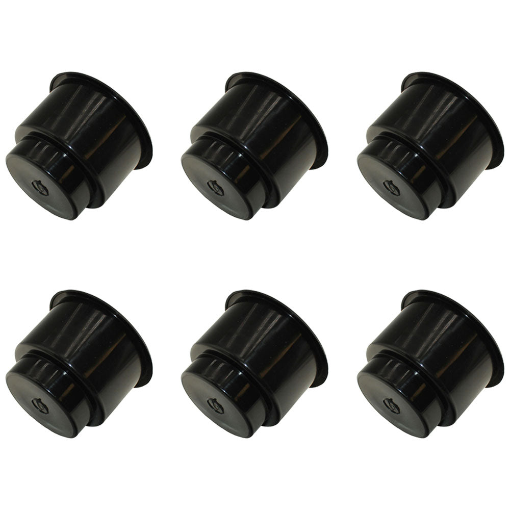 6 Pack- Black Two Tiered Plastic Drink Cup Can Holder Fits Boats RVs Pontoons