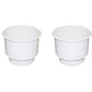Qty 2: White Plastic Cup Holder w/ Drain Hole Fits Universal Products