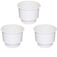 3 PCS Recessed Drop in Plastic Cup Drink Holder with Drain White