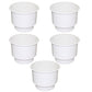 Qty 5:  Cup Holder, White Plastic w/ Drain Hole  Fits Universal Products