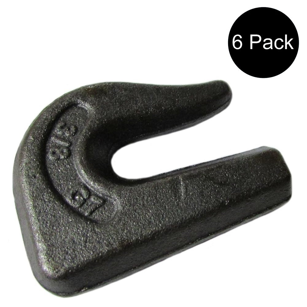 Set of 6 Weldable / Weld on G70 Grab Hook 3/8" Chain Tow Rigging Truck Trailer