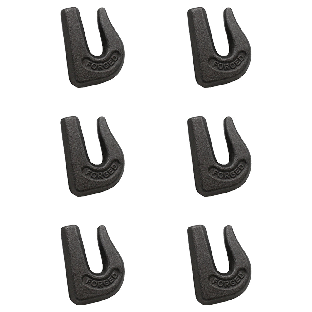 Set of 6 Weldable / Weld on G70 Grab Hook 3/8" Chain Tow Rigging Truck Trailer