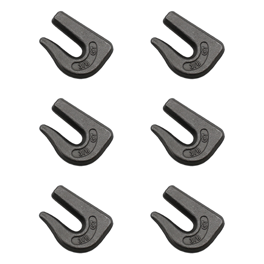 Set of 6 Weldable / Weld on G70 Grab Hook 3/8" Chain Tow Rigging Truck Trailer