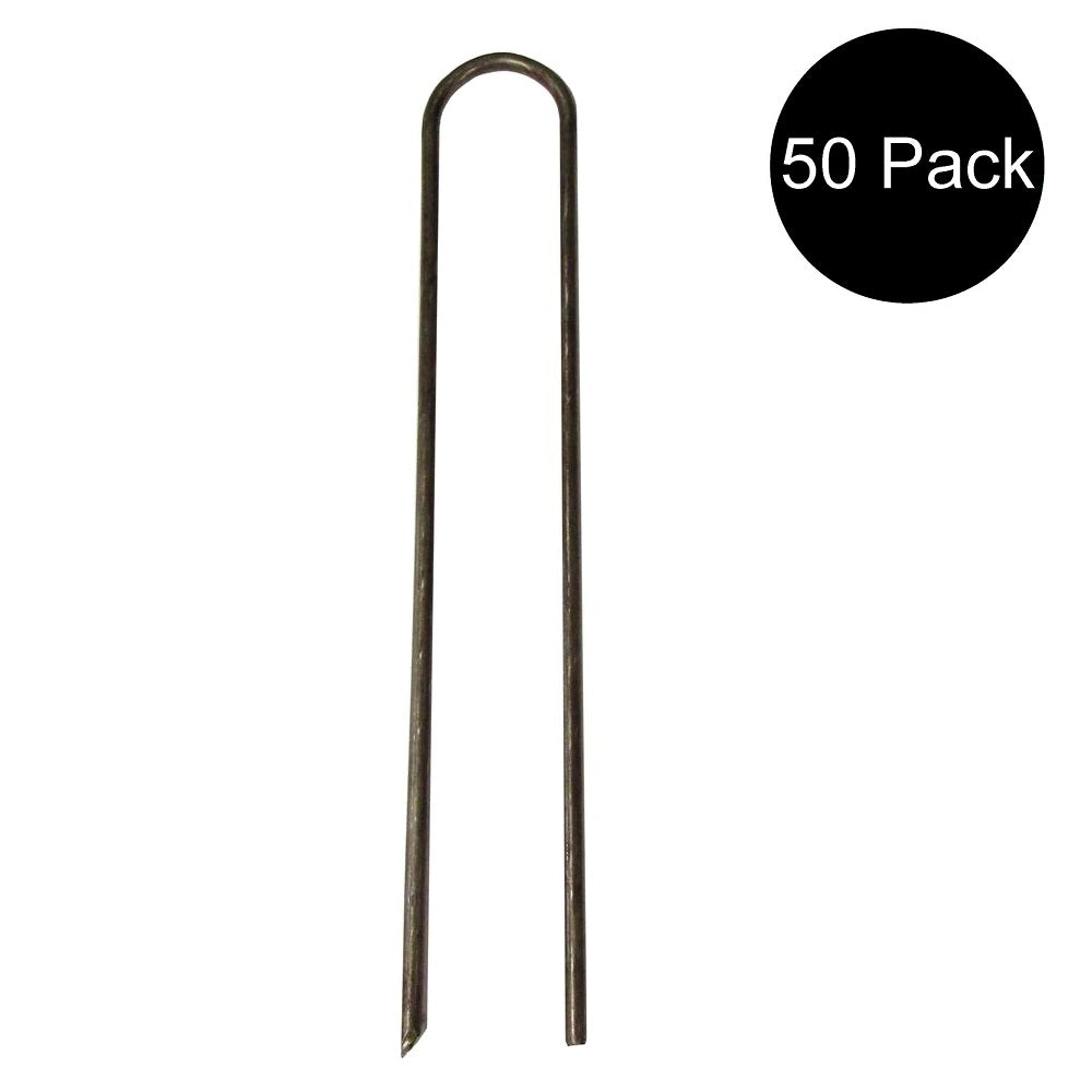 50 Pack 6" Landscape Staples Round Top Sod Staple Landscaping Fabric Anchor Pin