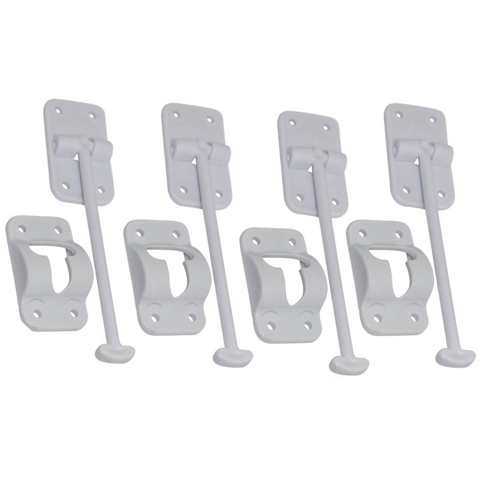 891-WH Qty 4: Camper Door Holder w/ Stop
 Fits Universal