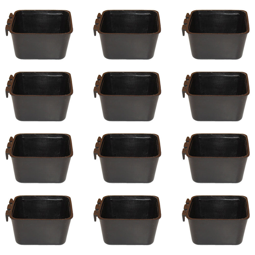 (12 Pack) Hanging Feed and Water Cage Cup 16 Fl Oz Chickens Poultry Ducks Birds