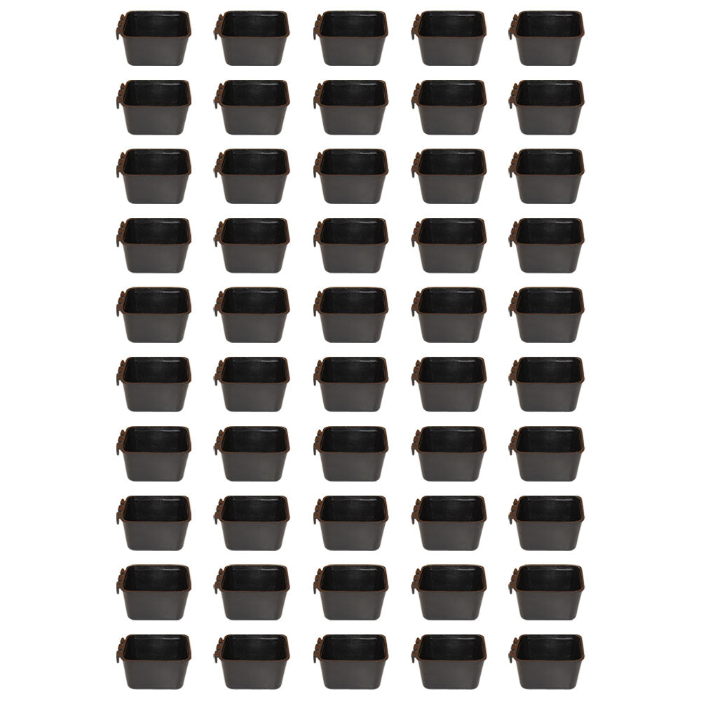 Cage Cups 50-pk Black 1 Pint/16 fl oz Hanging Feed & Water Cups Chicken Poultry