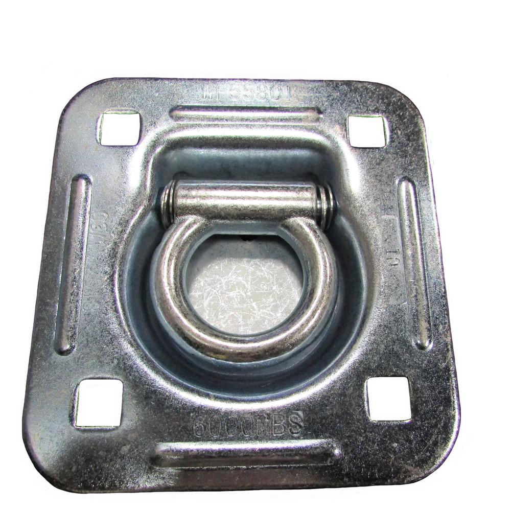 D-Ring Recessed 6,000 lb Cap. Trailer Tie down Anchor w/ Backing Plate 8-Pack