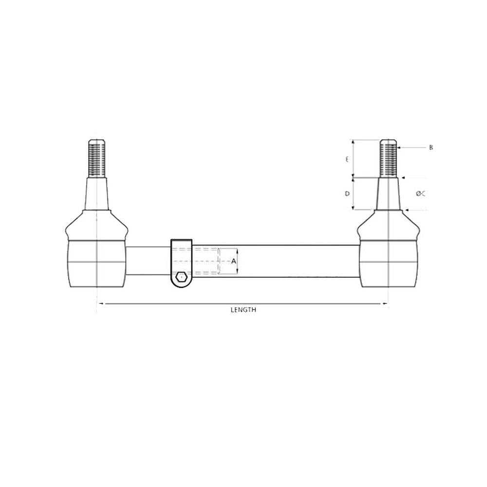 S.30283 Tie Rod/Drag Link Assembly, Length: 290 - 860mm Fits Deutz-Fahr