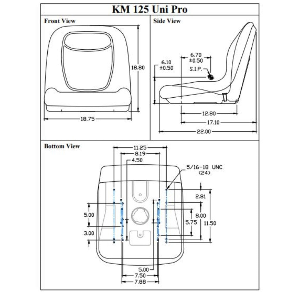 306860K Grey Vinyl Seat Fits Universal Products