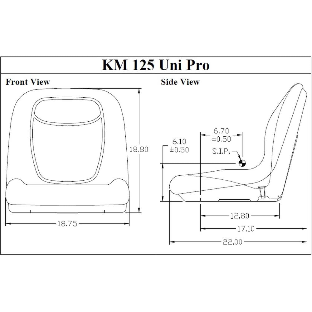 Black Seat Fits Kubota L3010 L3410 L3710 L4310 L4610 Compact Tractor L48 Backhoe