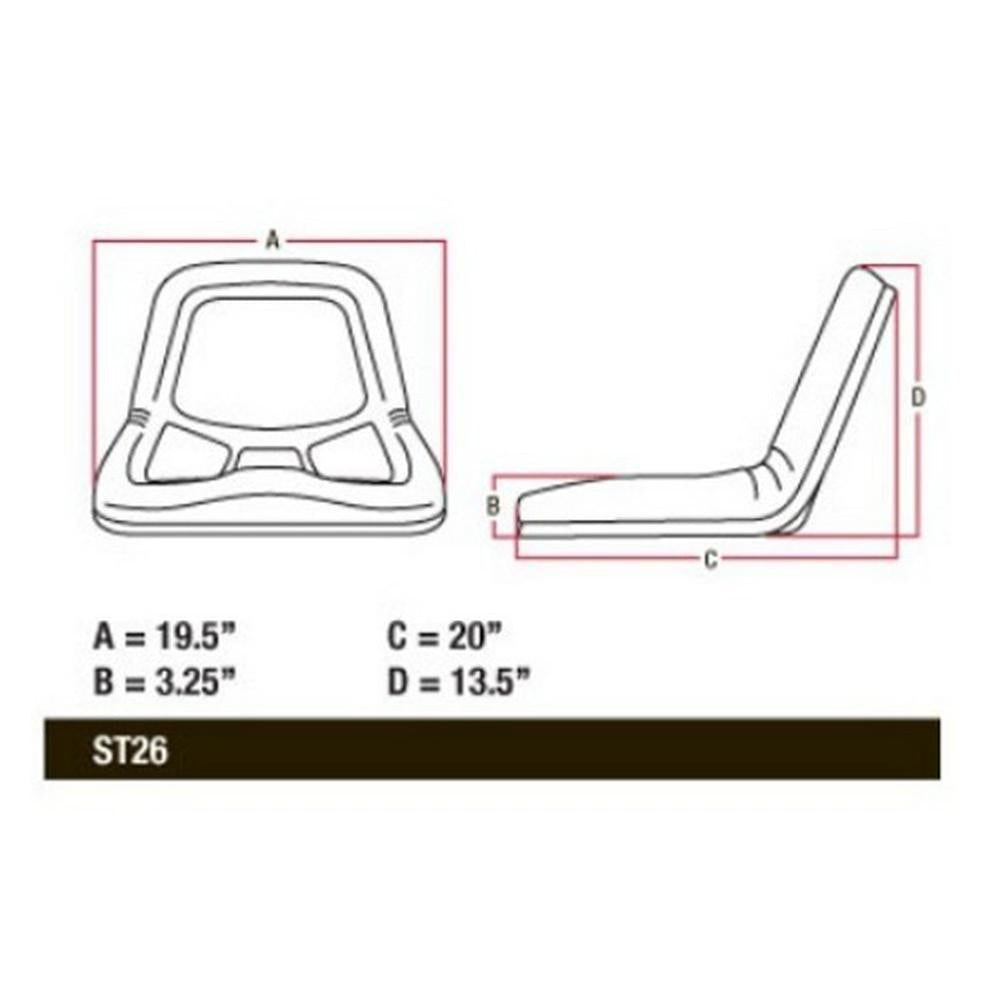 Flip Dishpan Seat with Brackets Fits Massey Ferguson UN55