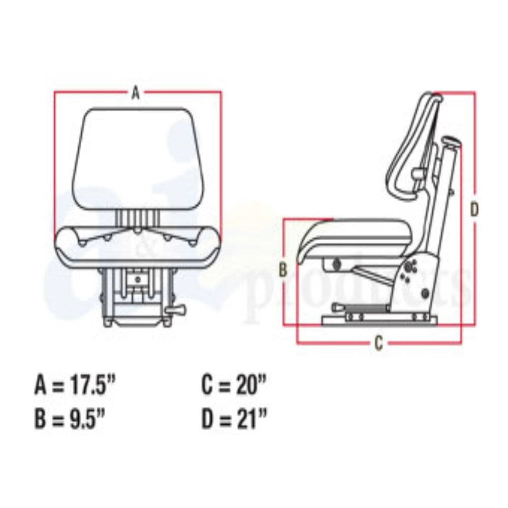 T333YL Yellow Universal Trapezoid Seat Fits White