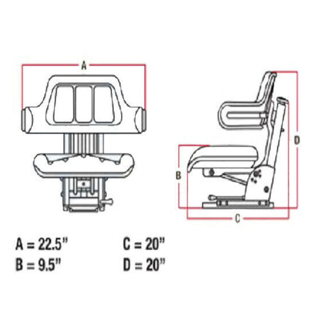 W333BL Black Universal Wrap Around Seat Fits Universal Products