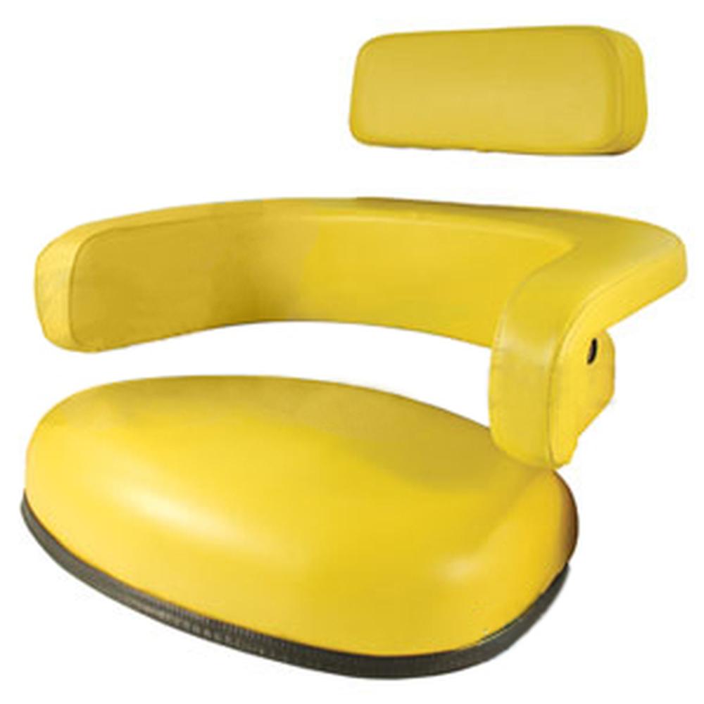 AR30790 3-pc Yellow Seat Cushion Set (Steel Back) Fits John Deere 020 105 2010