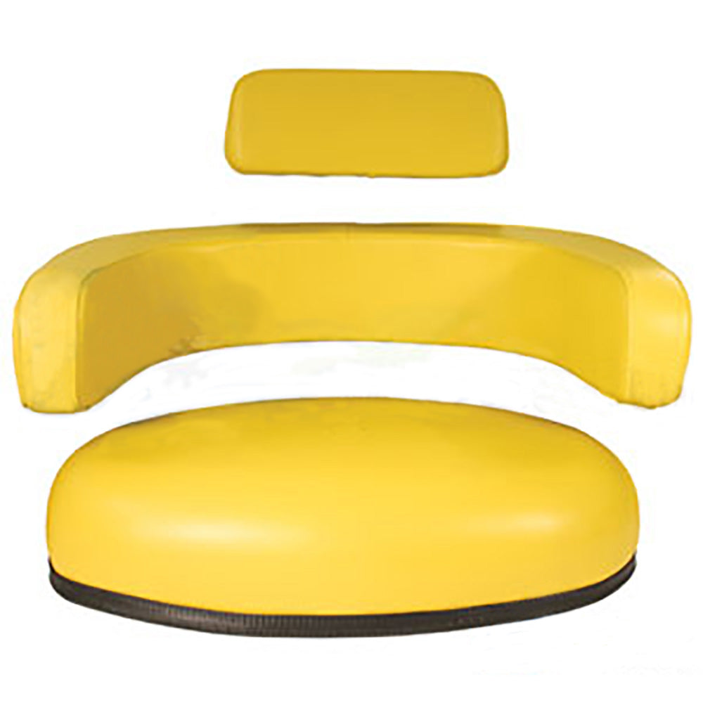 Seat 3-Piece Set Vinyl Yellow Fits John Deere 4020 7700 4230 3020 AR59679