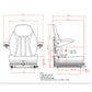 Black Suspension Seat W/ Armrests Fits Grasshopper Hustler ZTR Zero Turn Mower