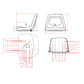135001BL Blue Deluxe High-Back Steel Pan Seat Fits Ford 1100 1200 1300 1500