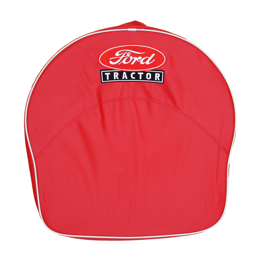 Red Vinyl Seat Cushion w/ Ford Script Logo Fits Fordson Replaces SEQ90-0535