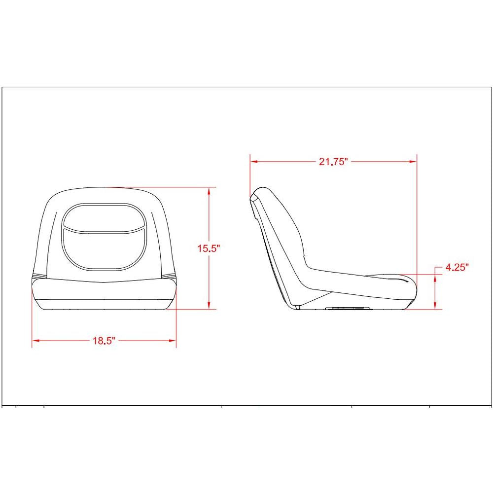 Economical Yellow Tractor Seat with High Density Foam Cushion & Drain Hole