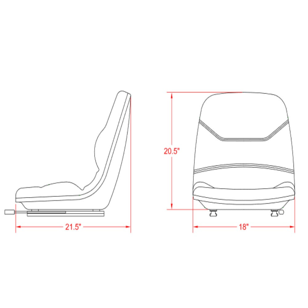 CS128-1V Fits Ford Industrial Loader Backhoe Black Seat 455 550 555 555A 555B