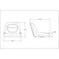 Black Low Back Seat Fits John Deere 1438GS 1542HS 1646HS 1742HS 1742GS