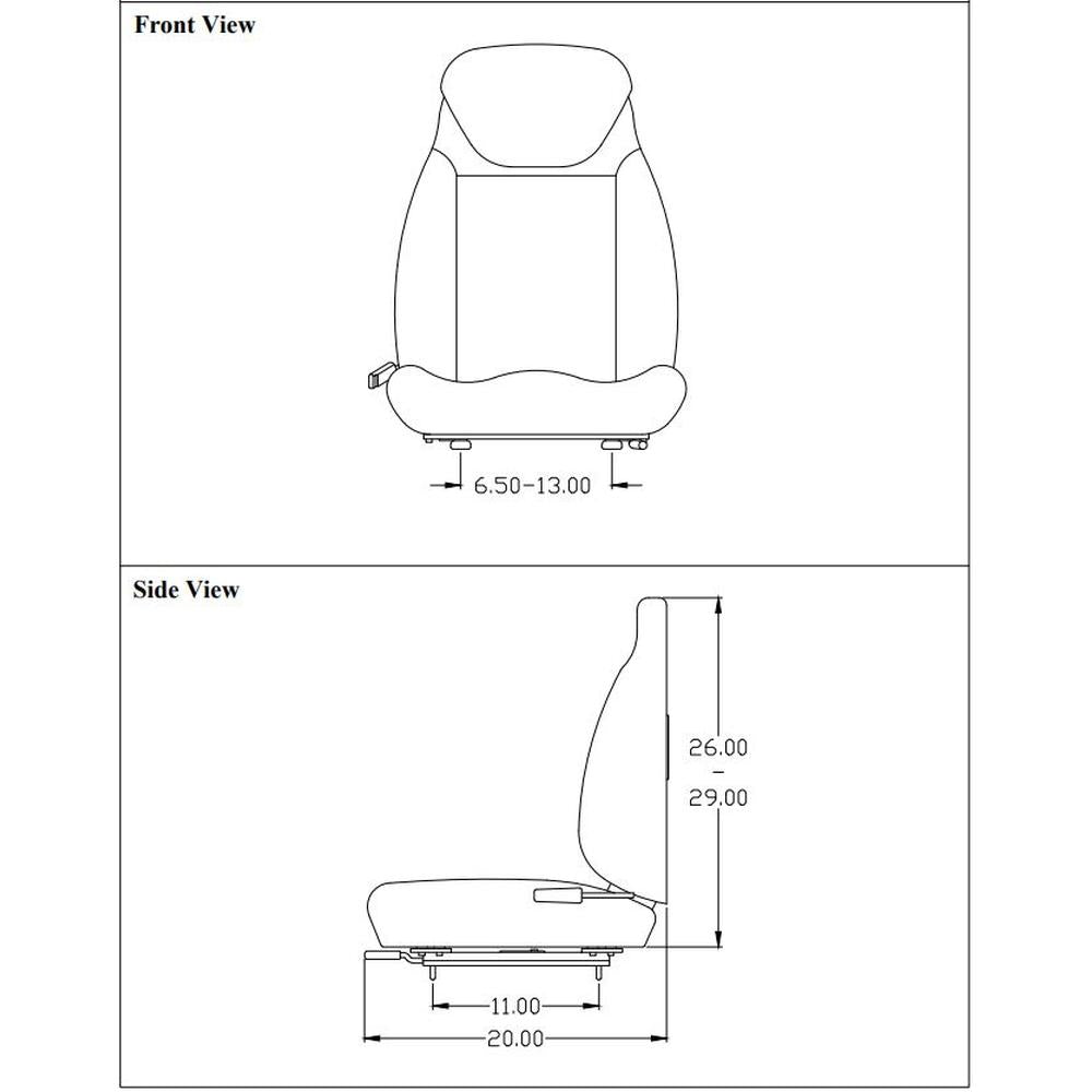 Premium High-Back Seat ?Gray Fits Universal Products Replaces 440002GR