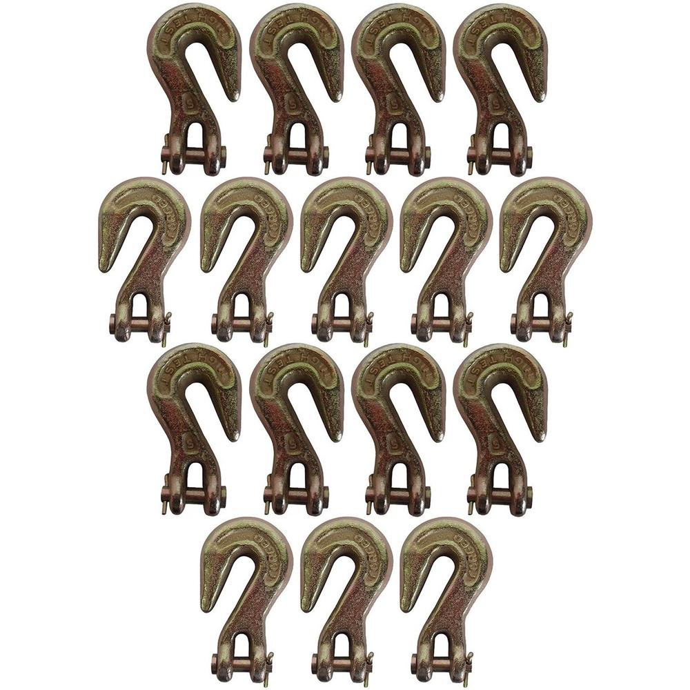 (16) 5/16" Clevis Grab Hooks Flatbed Truck Trailer Tie Down Tow Chain Hook