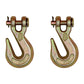 (2) Forged Steel Clevis 5/16" Grab Hook Flatbed Truck Trailer Grade 70 Tow
