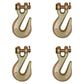 4x 5/16" Clevis Grab Hook Chain Lever Ratch Binder Flatbed Truck Hooks Cargo Tow