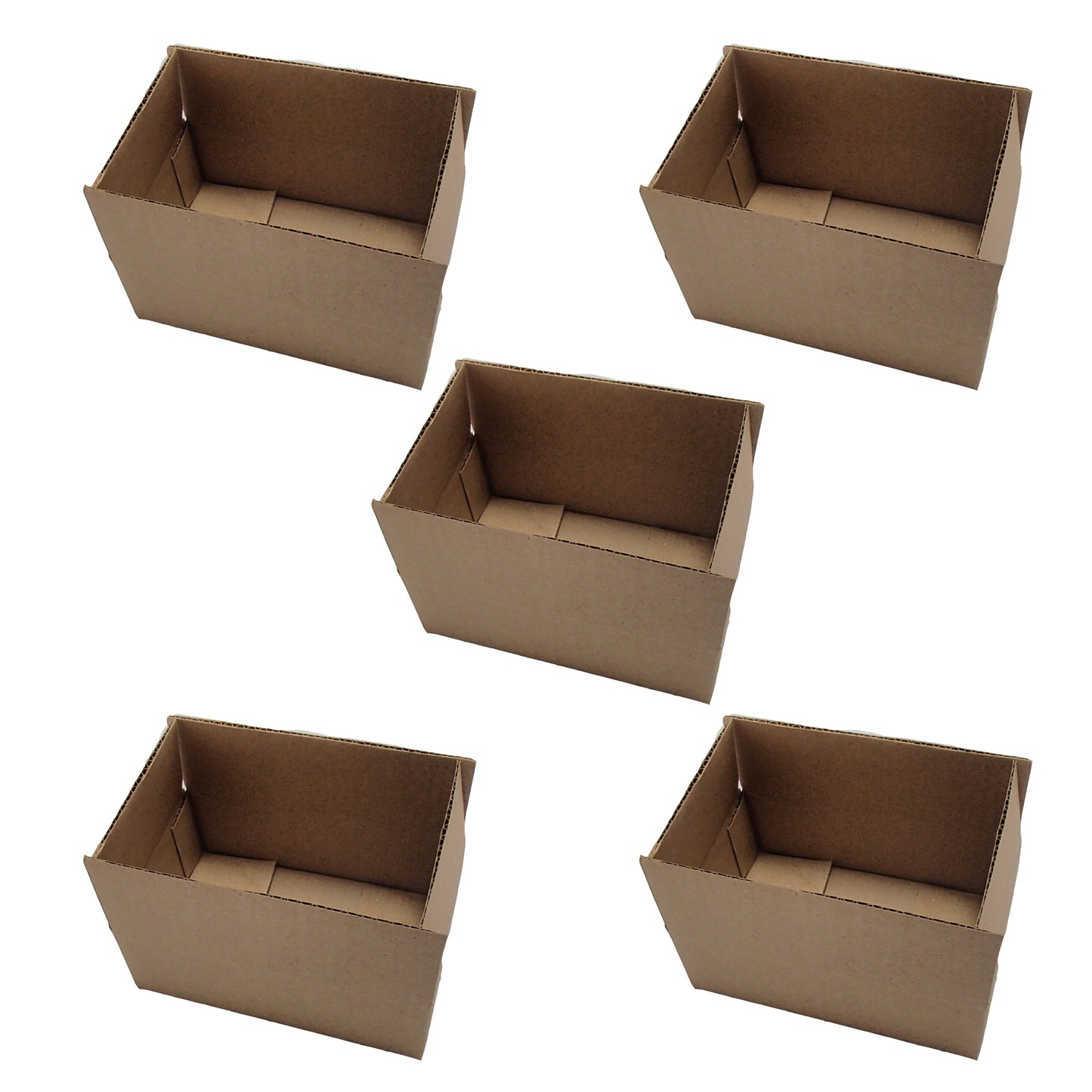(5pk) Brown Shipping Moving Packing Cardboard Boxes 6x4x2