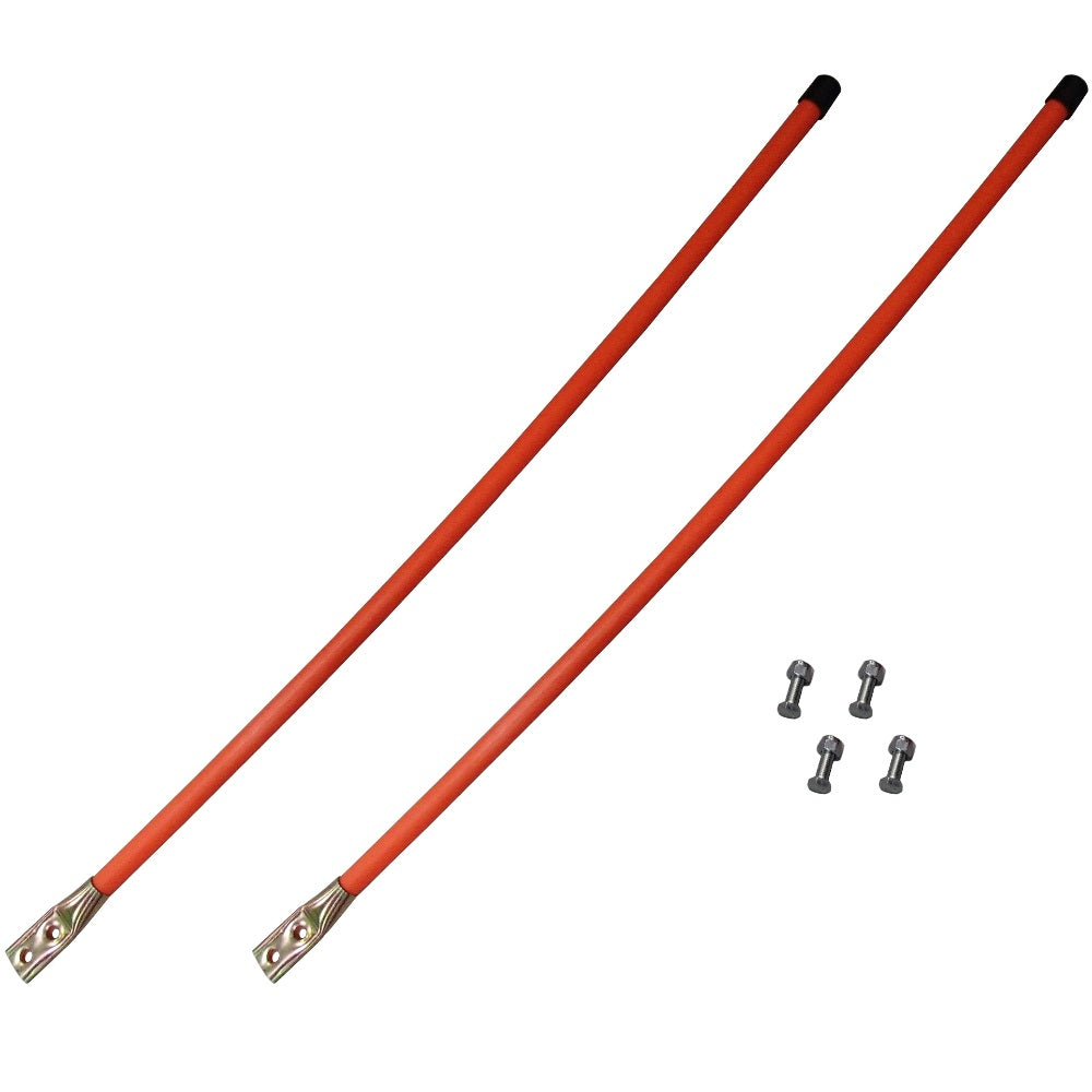 2PK 36" Snow Plow Guides Stakes Markers Safety Fluorescent Orange w/ Hardware