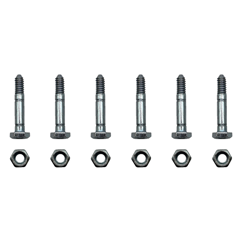 Set of Six Shear Pins with Nuts AM123342 Fits John Deere 524D Fits Ariens 532005
