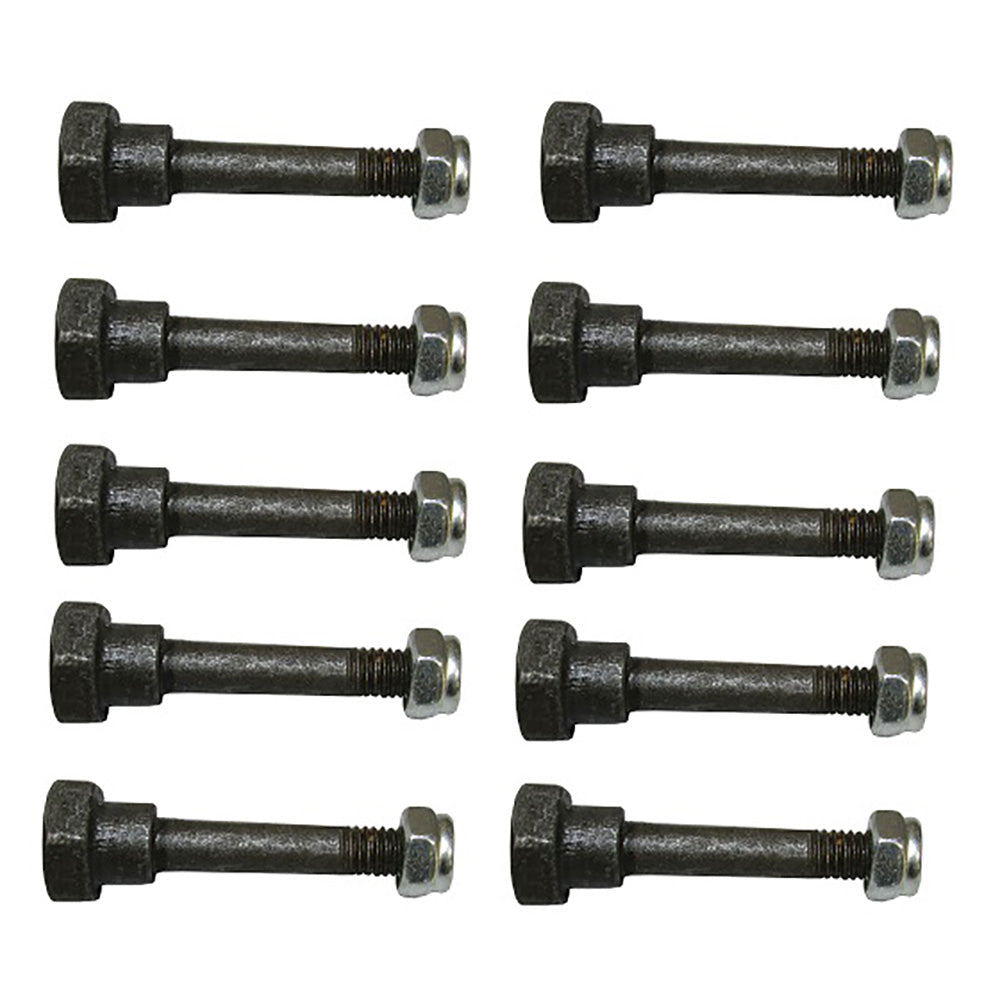 Set Of 10 Shear Pin With Nut, 2" X 1/4" Fits Hs1132, Hs50, Hs724, Hs828, Hs928