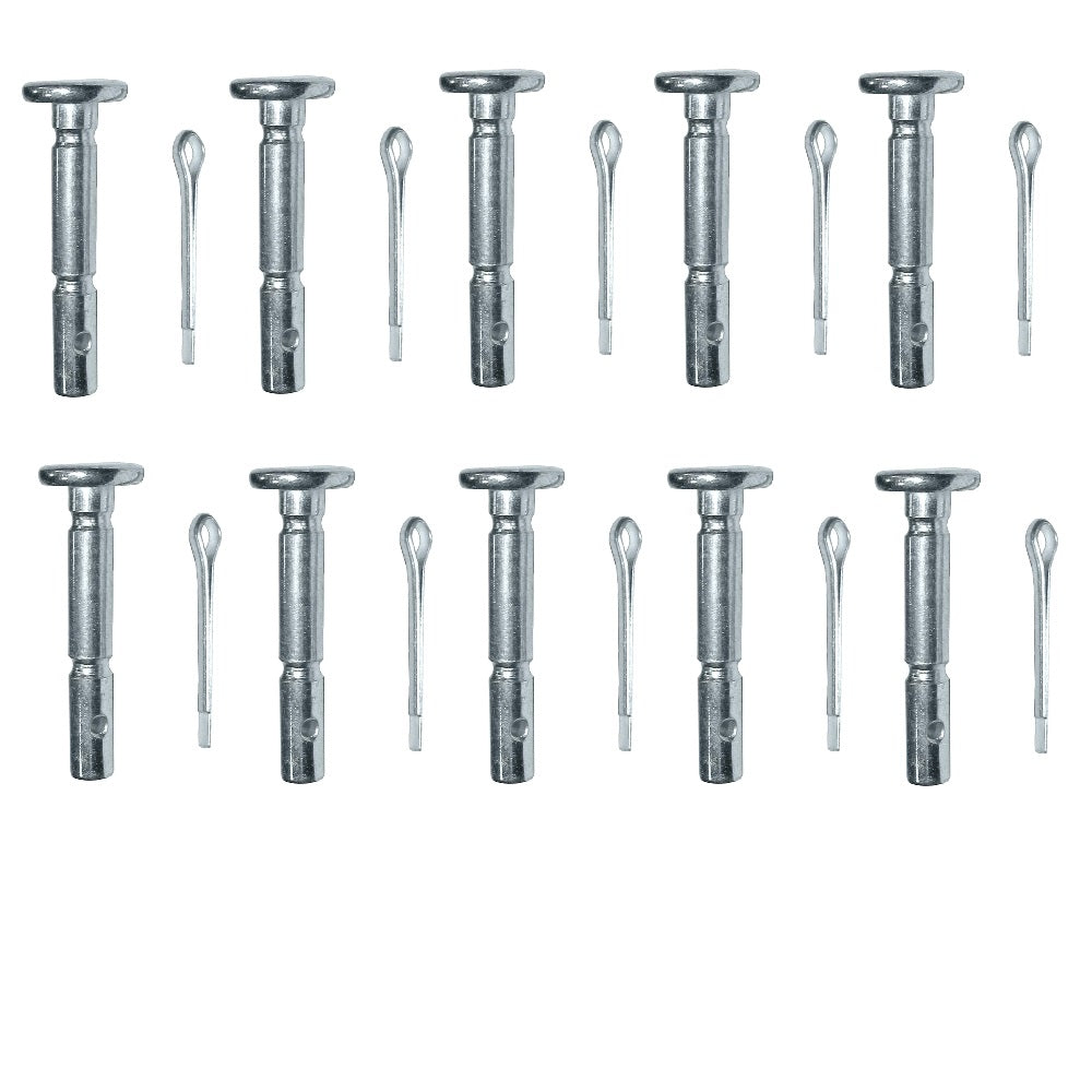 Qty 10: Shear Pins with Cotter Pin, 1-5/8" x 1/4" Fits JThomas Replaces SB-100