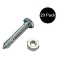AM123342 Qty 20: Shear Pin with Nut, 1-7/16" x 1/4" Fits John Deere 1332DDE 524D