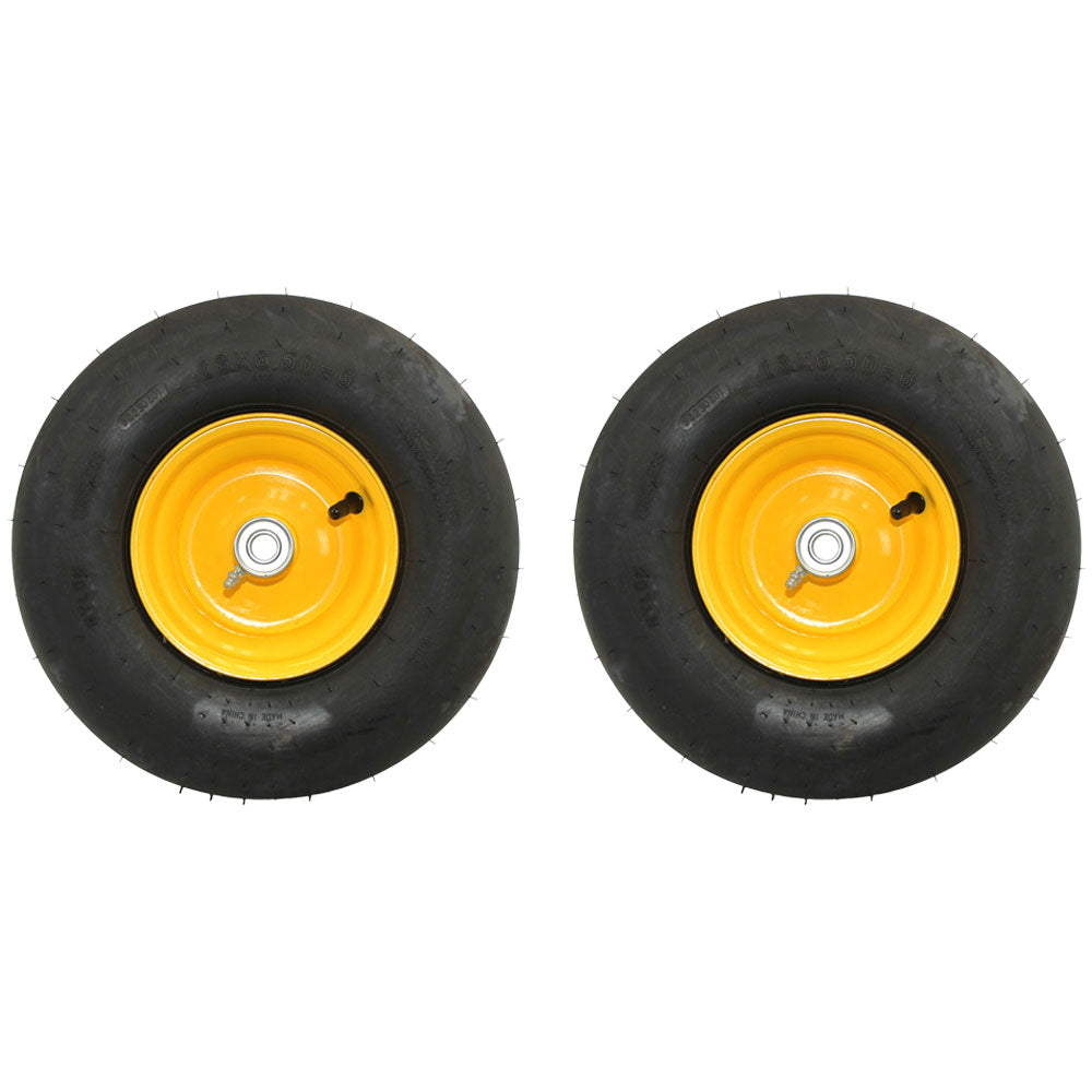 (2) 13x6.50-6 Smooth Wheel Assembly Fits John Deere Zero Turn Mower Z950A Z950M