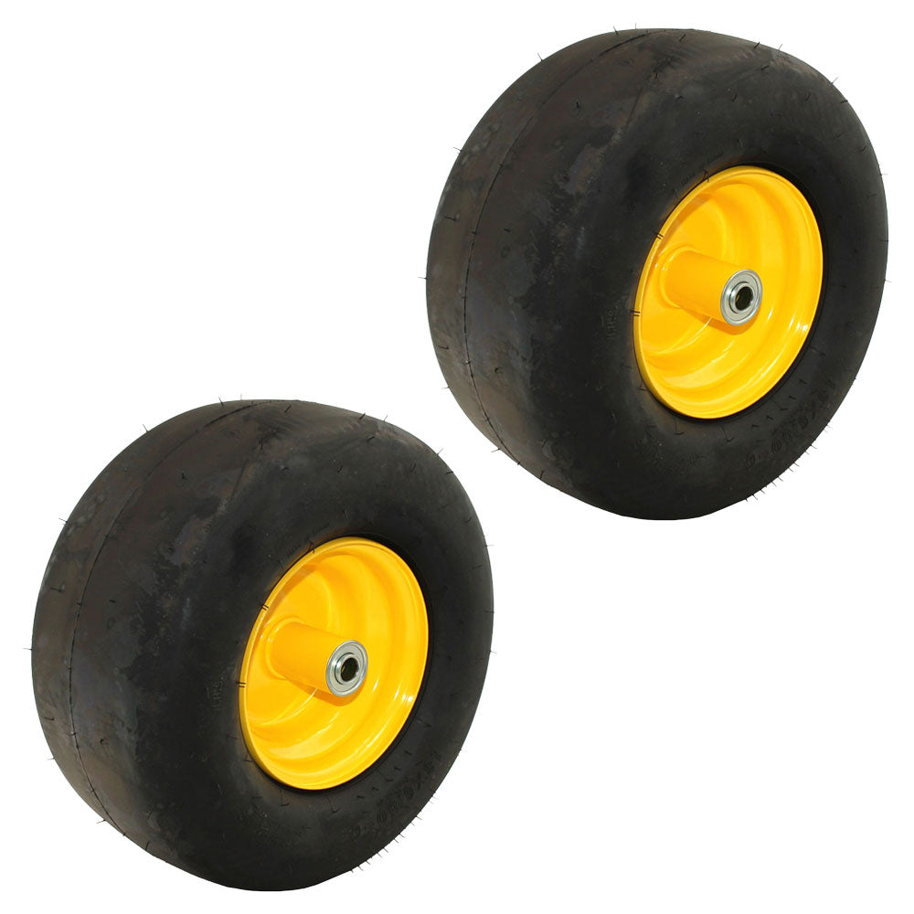 (2) 13x6.50-6 Smooth Wheel Assembly Fits John Deere Zero Turn Mower Z950A Z950M