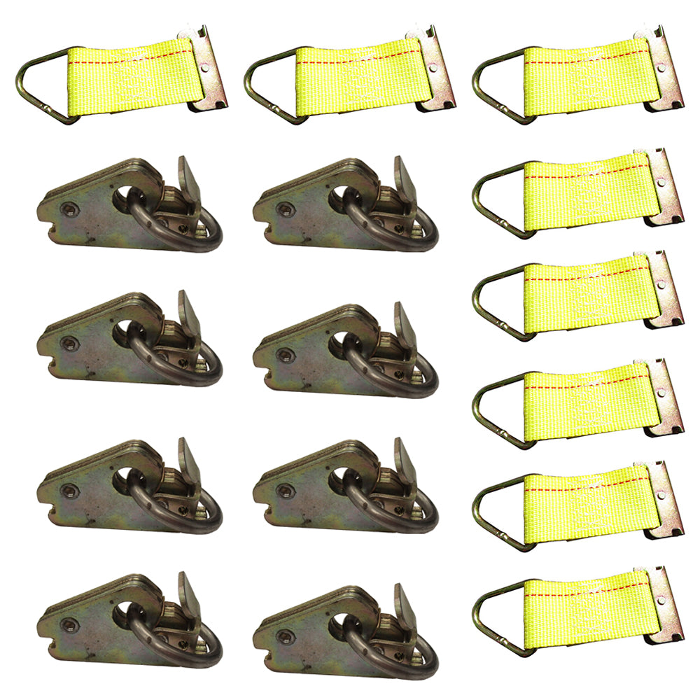 (8) E-Track O-Rings & (8) Tie Down Straps For Enclosed Trailer Cargo Trailer