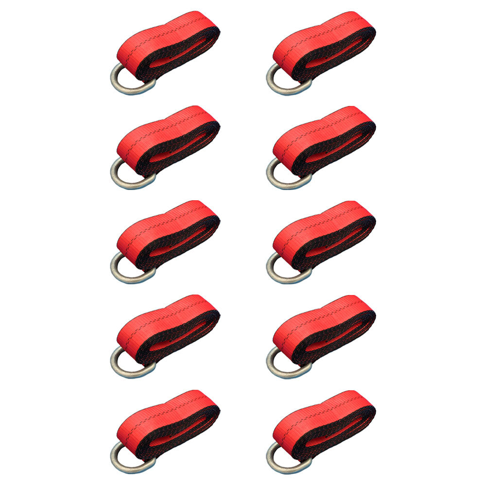 N/A Qty 10: Heavy Duty Lasso/Wheel Lift Straps (Red) Fits Universal