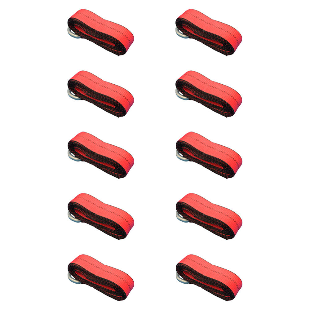 N/A Qty 10: Heavy Duty Lasso/Wheel Lift Straps (Red) Fits Universal