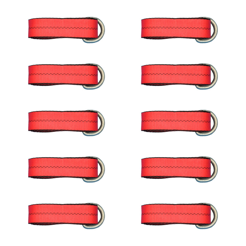 N/A Qty 10: Heavy Duty Lasso/Wheel Lift Straps (Red) Fits Universal