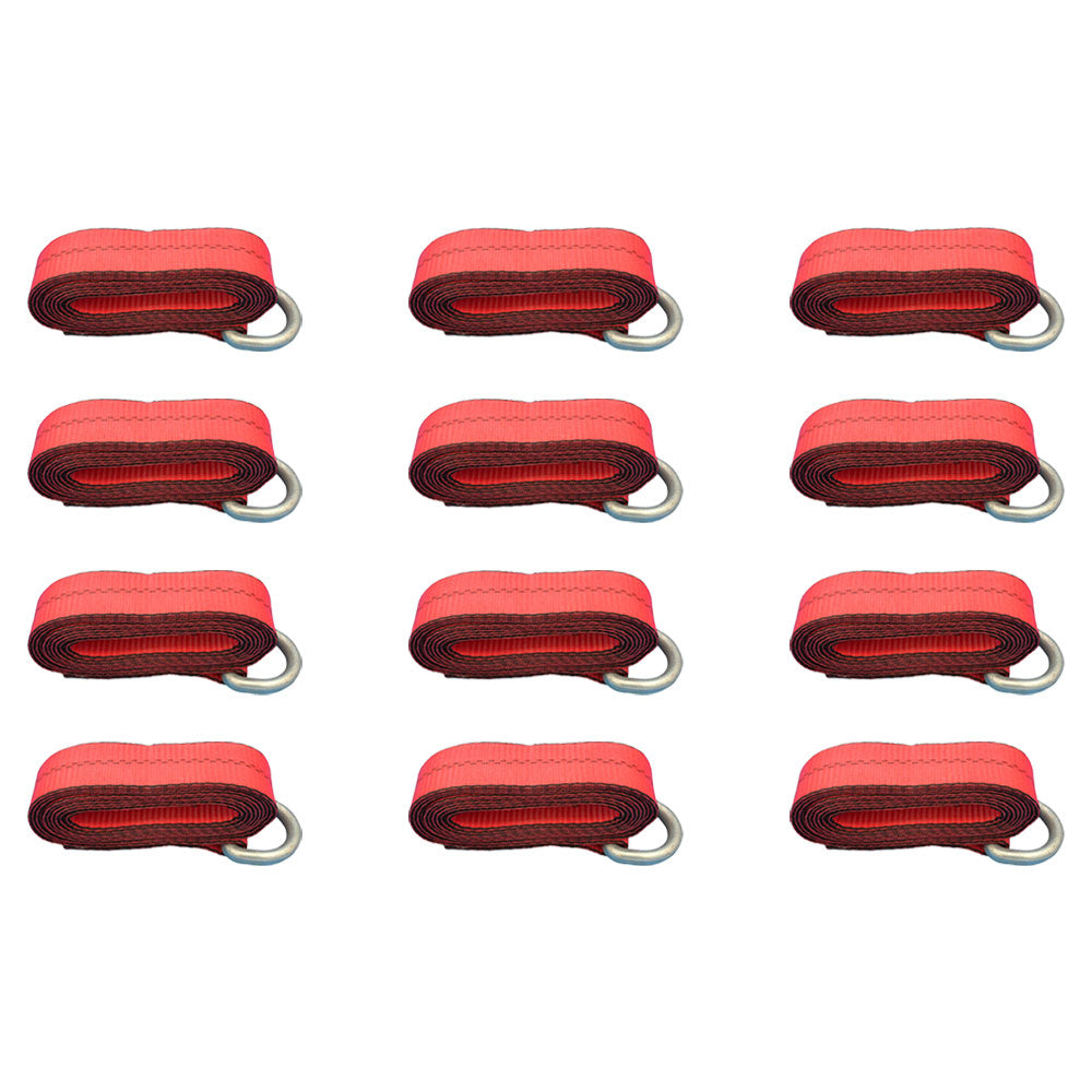 N/A Qty 12: Heavy Duty Lasso/Wheel Lift Straps (Red) Fits Universal