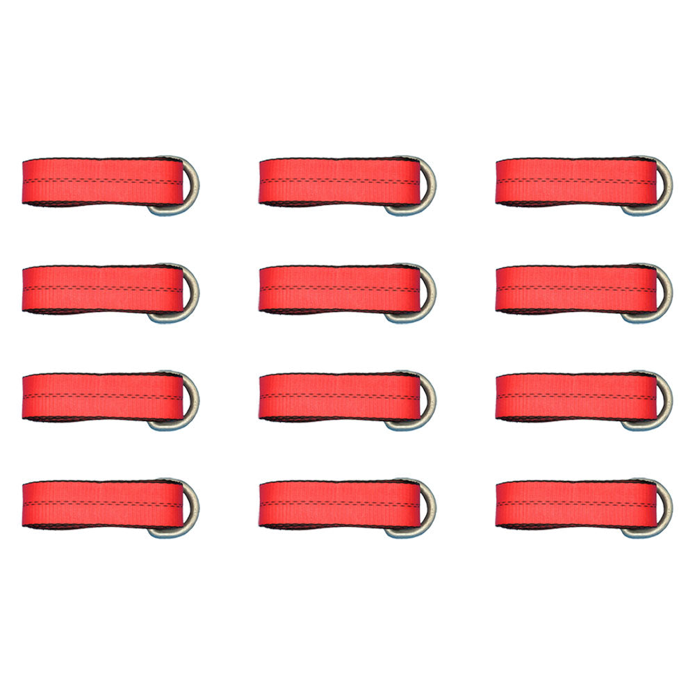 N/A Qty 12: Heavy Duty Lasso/Wheel Lift Straps (Red) Fits Universal