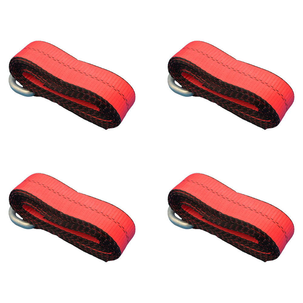 N/A Qty 4: Heavy Duty Lasso/Wheel Lift Straps (Red) Fits Universal