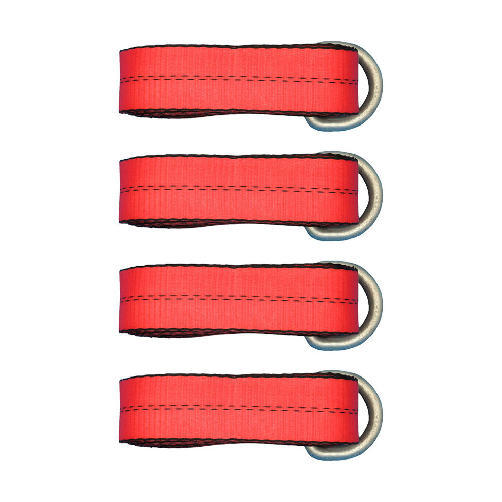 N/A Qty 4: Heavy Duty Lasso/Wheel Lift Straps (Red) Fits Universal