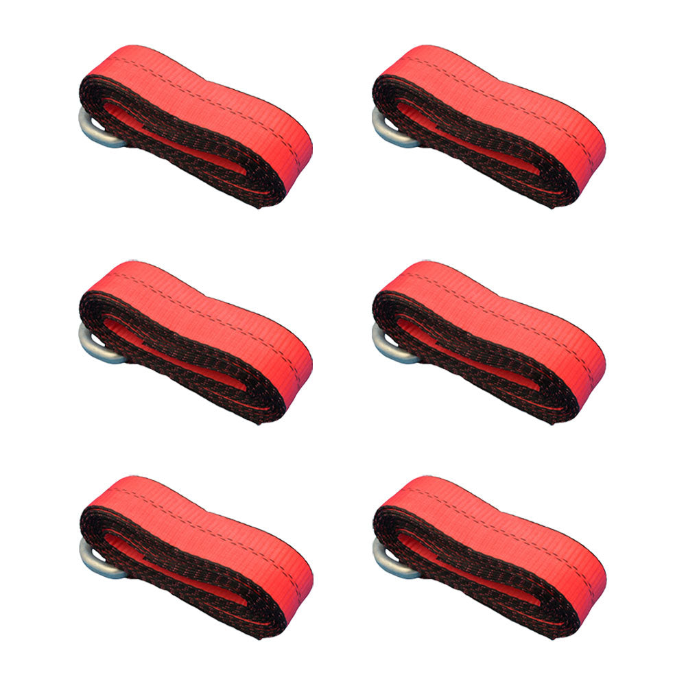 N/A Qty 6: Heavy Duty Lasso/Wheel Lift Straps (Red) Fits Universal