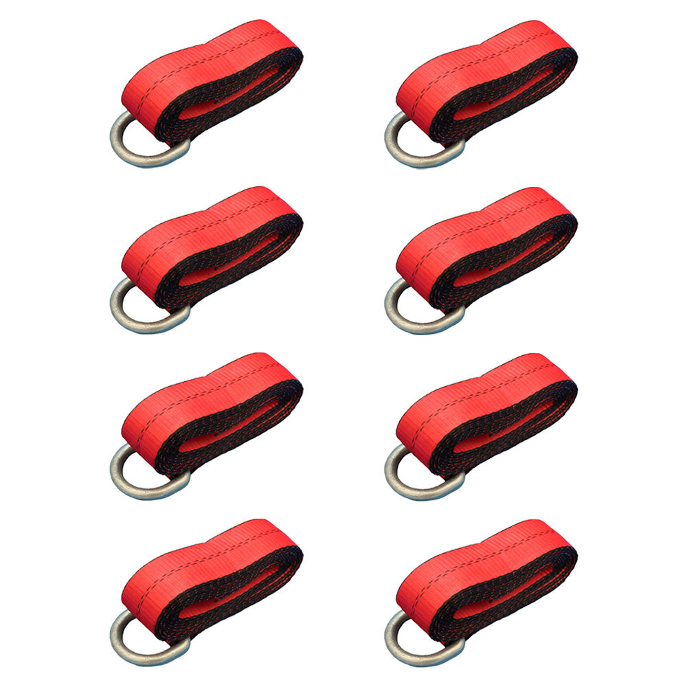 N/A Qty 8: Heavy Duty Lasso/Wheel Lift Straps (Red) Fits Universal