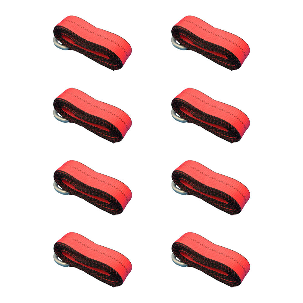 N/A Qty 8: Heavy Duty Lasso/Wheel Lift Straps (Red) Fits Universal
